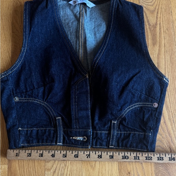 Zara Dark Blue Vest - Picture 2 of 11